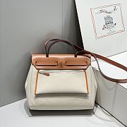 Hermès Herbag Zip PM 31 Brides de Gala Toile H Berline Natural Sable Palladium Hardware - 5