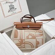 Hermès Herbag Zip PM 31 Brides de Gala Toile H Berline Natural Sable Palladium Hardware - 3