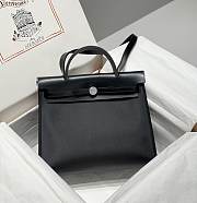 Hermès Herbag 31 Vache Hunter Toile Black 31cm 02 - 1