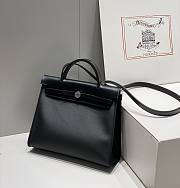 Hermès Herbag 31 Vache Hunter Toile Black 31cm 02 - 6