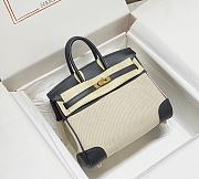 Hermes Birkin handbags 25 cm H beige canvas and swift leather - 1