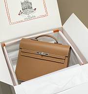 Hermes Kelly Depeche 34 Briefcase In Brown Calfskin - 1