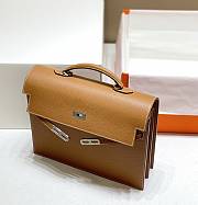 Hermes Kelly Depeche 34 Briefcase In Brown Calfskin - 4