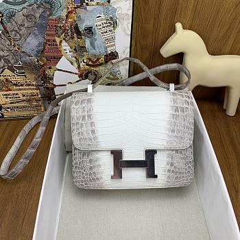 Hermes Constance Himalaya Crocodile Leather Silver Hardware - 24cm