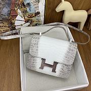 Hermes Constance Himalaya Crocodile Leather Silver Hardware - 24cm - 5