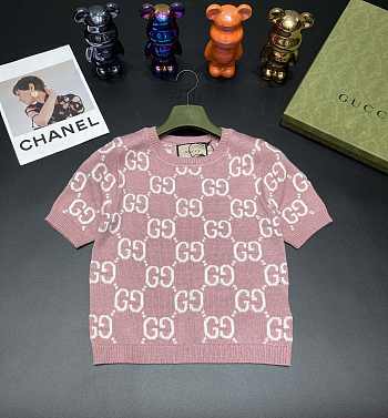 Gucci GG Knit Wool Top In Pink