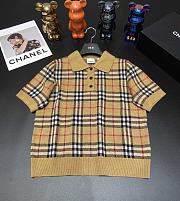 Burberry Wool knit Checked Brown T-Shirt - 1