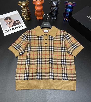 Burberry Wool knit Checked Brown T-Shirt