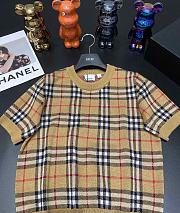 	 Burberry Wool knit Checked Brown T-Shirt 02 - 2