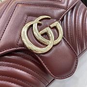 Gucci Marmont Burgundy Flap Shoulder Bag - 26x13x6cm - 6