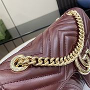 Gucci Marmont Burgundy Flap Shoulder Bag - 26x13x6cm - 4