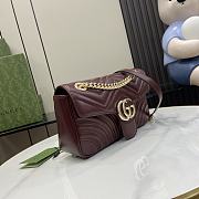 Gucci Marmont Burgundy Flap Shoulder Bag - 26x13x6cm - 5