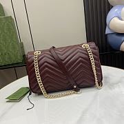 Gucci Marmont Burgundy Flap Shoulder Bag - 26x13x6cm - 3