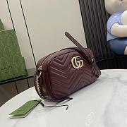 	 Gucci Marmont Burgundy Shoulder Bag - 13x24x7cm - 4