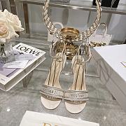 Dior Dway Embroidery Heeled White Color - 4