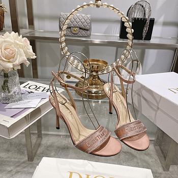 	 Dior Dway Embroidery Heeled Pink Color