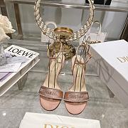 	 Dior Dway Embroidery Heeled Pink Color - 5