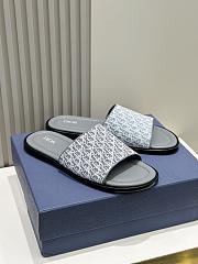 Dior Oblique Blue Canvas Slides - 5