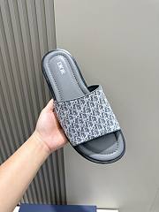 Dior Oblique Blue Canvas Slides - 4