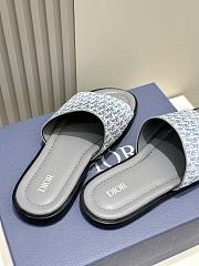 Dior Oblique Blue Canvas Slides - 2