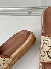 CELINE CLEA TRIOMPHE SLIDE IN TRIOMPHE STAMPED CANVAS & CALFSKIN BROWN / BEIGE - 6