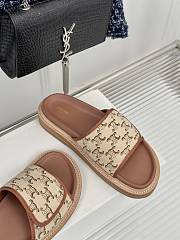 CELINE CLEA TRIOMPHE SLIDE IN TRIOMPHE STAMPED CANVAS & CALFSKIN BROWN / BEIGE - 3