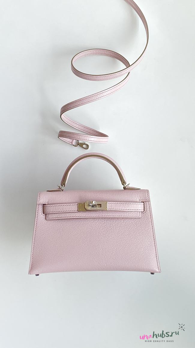 Hermes kelly mini bag IN PINK LEATHER - 20CM - 1