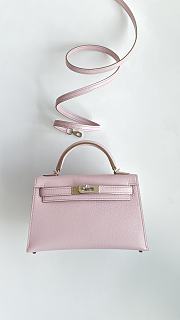 Hermes kelly mini bag IN PINK LEATHER - 20CM - 1