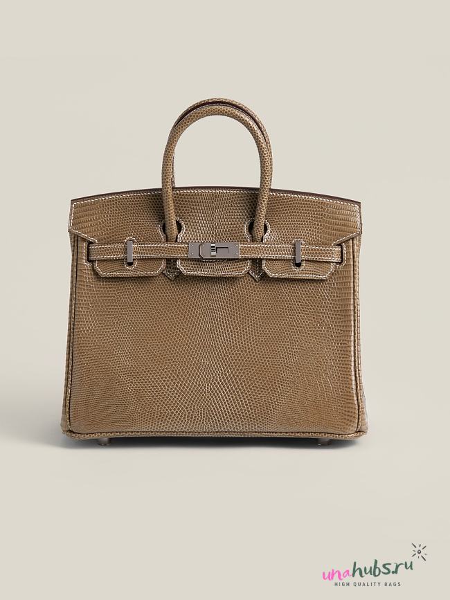 Hermes Lizard Birkin Brown 25cm Bag - 1