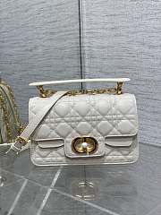 	 Dior Jolie Top Handle Bag In White - 22x8x14cm - 5