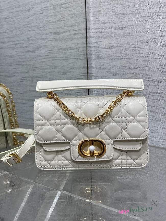 	 Dior Jolie Top Handle Bag In White - 22x8x14cm - 1