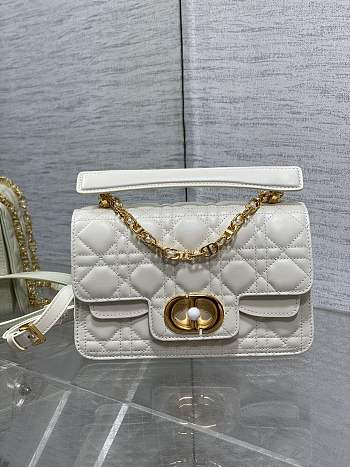 	 Dior Jolie Top Handle Bag In White - 22x8x14cm