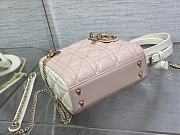 Dior Lady Two-Toned Mini Bag Pink&White - 17x7x15cm - 5