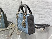 	 Dior Lady Two-Toned Mini Bag Grey&Blue - 17x7x15cm - 6