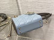 	 Dior Lady Two-Toned Mini Bag Grey&Blue - 17x7x15cm - 5