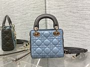 	 Dior Lady Two-Toned Mini Bag Grey&Blue - 17x7x15cm - 3