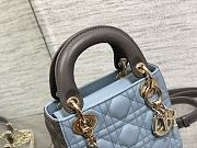 	 Dior Lady Two-Toned Mini Bag Grey&Blue - 17x7x15cm - 2