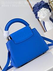 Louis Vuitton Capucines Mini Saphir Blue Taurillon-leather and ostrich-leather trim  - 21 x 14 x 8 cm - 3