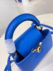 Louis Vuitton Capucines Mini Saphir Blue Taurillon-leather and ostrich-leather trim  - 21 x 14 x 8 cm - 2