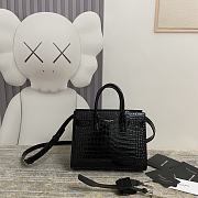 YSL Sac De Jour Small Crocodile Black Leather - 21*15*10cm - 1