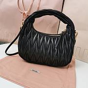 Miu Miu Wander Matelasse Nappa Leather Black Hobo Bag - 20x17x6cm - 4