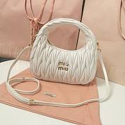 	 Miu Miu Wander Matelasse Nappa Leather White Hobo Bag - 20x17x6cm - 1