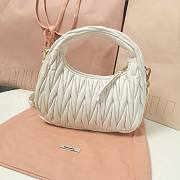 	 Miu Miu Wander Matelasse Nappa Leather White Hobo Bag - 20x17x6cm - 4