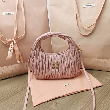 	 Miu Miu Wander Matelasse Nappa Leather light Pink Hobo Bag - 20x17x6cm