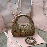 	 Miu Miu Wander Matelasse Nappa Leather Brown Hobo Bag - 20x17x6cm - 1