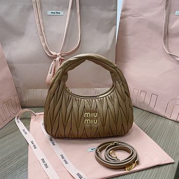 	 Miu Miu Wander Matelasse Nappa Leather Brown Hobo Bag - 20x17x6cm