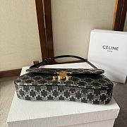 CELINE MEDIUM LOLA BAG IN TRIOMPHE CANVAS TWO-TONE BLACK -28x12×5cm - 6