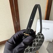 CELINE MEDIUM LOLA BAG IN TRIOMPHE CANVAS TWO-TONE BLACK -28x12×5cm - 4