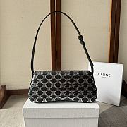 CELINE MEDIUM LOLA BAG IN TRIOMPHE CANVAS TWO-TONE BLACK -28x12×5cm - 3