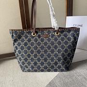 Celine Vintage Triomphe Denim Tote - 48×37cm - 1